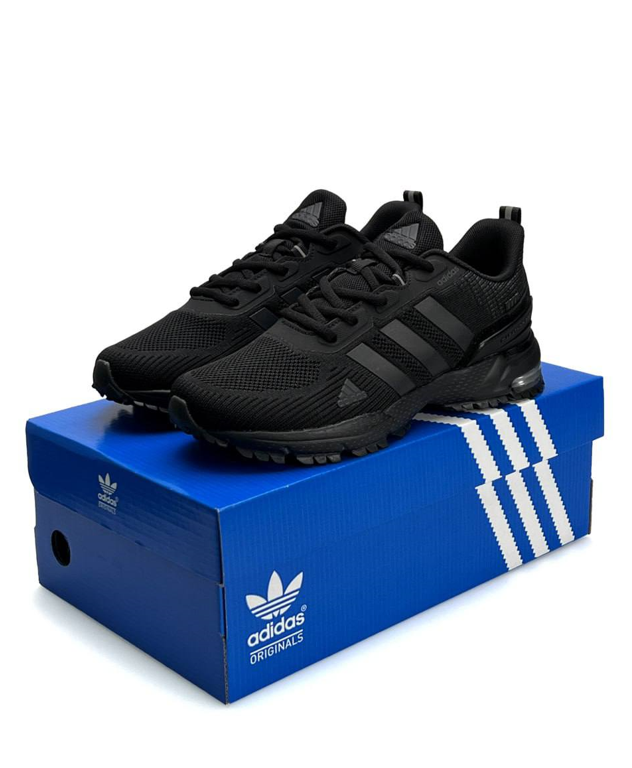 Чоловічі кросівки Adidas Marathon Black Pro Адідас Маратон чорні легкі текстильні літні повсякденні весна