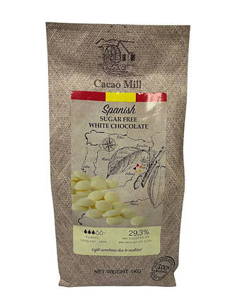 Шоколад білий Natra Cacao 29% БЕЗ цукру 1 кг, фото 1