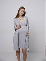 Комплект для сну для вагітних і годуючих з бавовни Pregnant Style Anly 44 Сірий