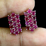 Сережки. Натуральний рубін. Срібло 925., фото 3