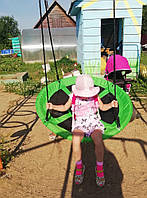 Гойдалки дитячі для дачі вуличні гніздо 100 см, Круглі підвісні гойдалки для дачі, Гойдалка-гніздо круглі