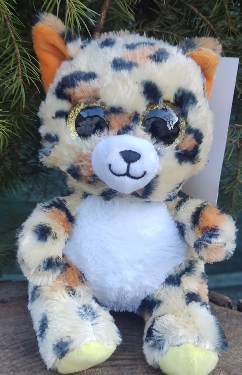 М'яка іграшка з великими блискучими очима Звірята Окастики мультикольоровий медведик 15 см, фото 1