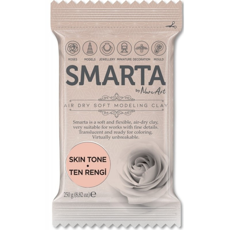 Пластика самозастигаюча Smarta, тілесна. Для квітів, декору, мініатюр, прикрас. Уп. 250 г (Туреччина)