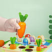 Дитяча логічна гра сортер хлопчикові дівчинці для розвитку логіки Магнітна риболовля 6 морквин рибки вудка, фото 4