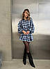 Стильний жіночий фланелевий костюм-двійка в клітинку: Міні Спідниця на високу посадку та Сорочка на гудзиках, фото 4