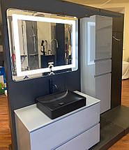 Тумба підвісна 90 см Velma + скляна стільниця, без умивальника, фото 3