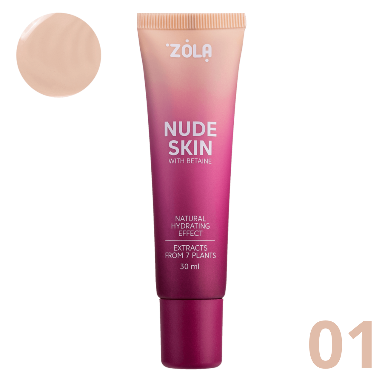 Тональна основа ZOLA NUDE SKIN | Відтінок 01 LIGHT, фото 1