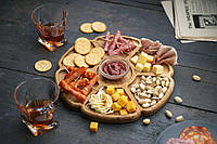 Мінажниця кругла квітка на 7 секцій  деревина дуб 30х30 см