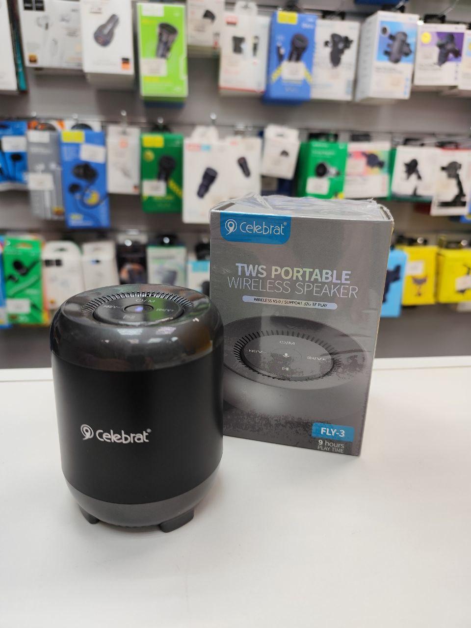 Портативна колонка Celebrat FLY-3 Mini (Чорний)