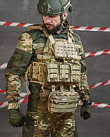 Военая плитоноска мультикам с подсумками, армейская плитоноска зсу, тактическая плитоноска 25х30 as220