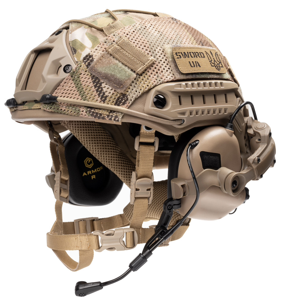 Балістичний шолом каска FAST Helmet NIJ IIIA Койот Тактичні навушники M32