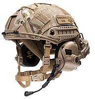 Балістичний шолом каска FAST Helmet NIJ IIIA Койот Тактичні навушники M32