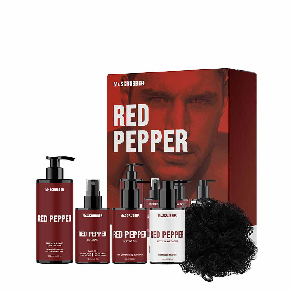 Парфумований набір косметики для чоловіків. Red Pepper Perfumed Men’s Essentials Set Mr.SCRUBBER, фото 1
