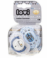 Пустушка динамічна силіконова 0-3 міс Lovi Indian summer Boy 2 шт, 22/859 (Лові)