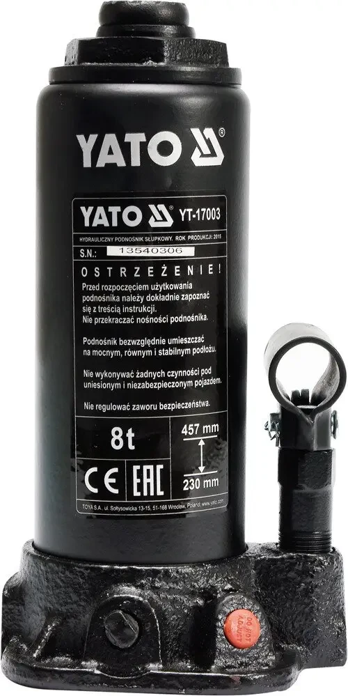 Гідравлічний домкрат для авто 8 тонн YATO YT-17003, фото 1