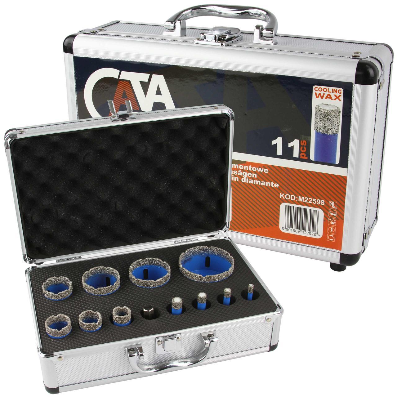 Набір кільцевих алмазних коронок 6-68 мм, 11 шт. сата mar-pol m22598, фото 1