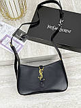 Жіноча сумка Yves Saint Laurent YSL Le 5 ↑ 7 Ів Сен Лоран чорний із довгим ременем, фото 2