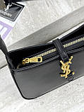 Жіноча сумка Yves Saint Laurent YSL Le 5 ↑ 7 Ів Сен Лоран чорний із довгим ременем, фото 4
