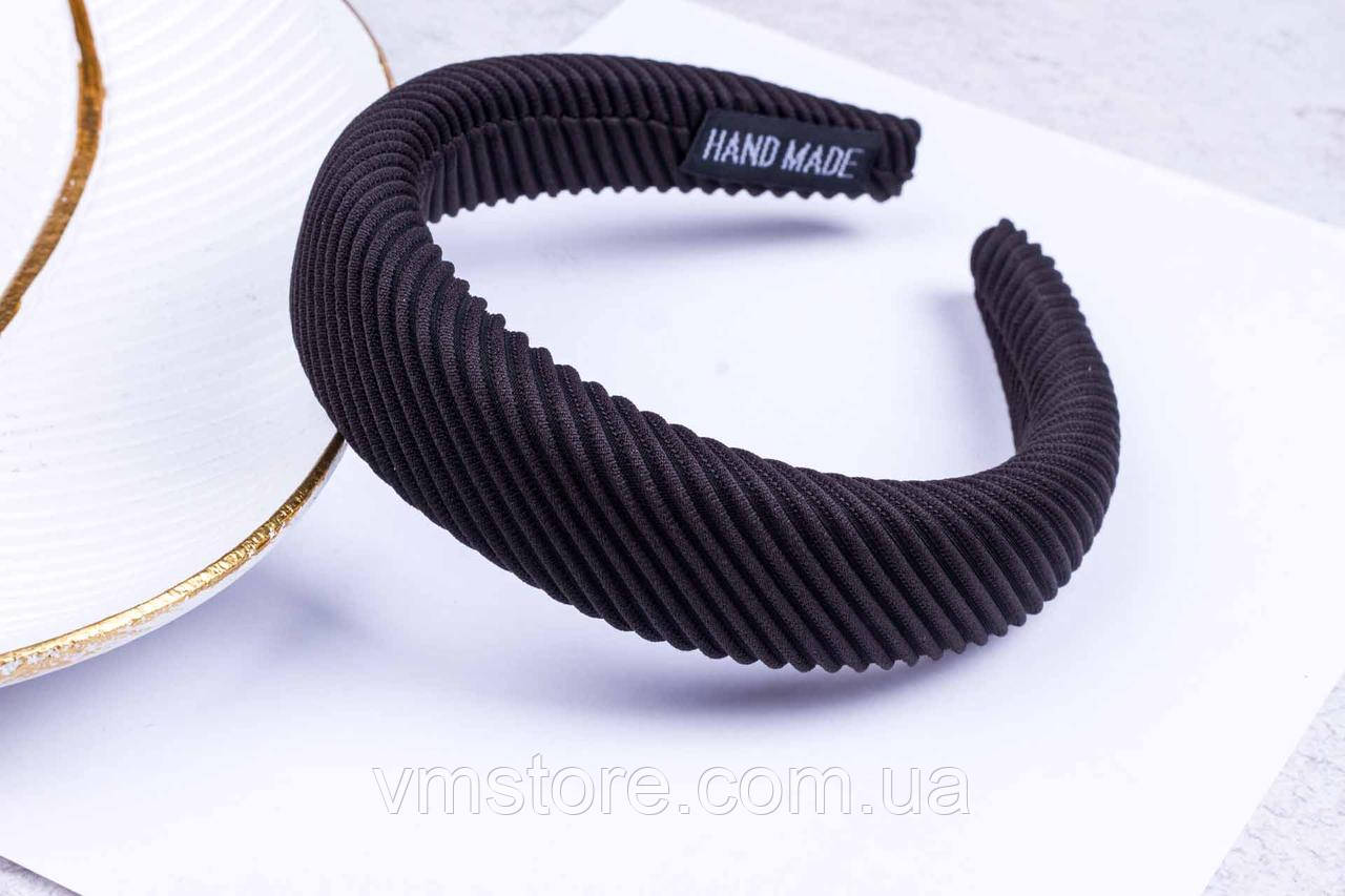 Широкий обруч для волосся чорного кольору, фото 1