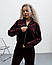 Жіночий велюровий спортивний костюм з укороченою кофтою стильний весна-осінь преміум, ліловий, чорний, сірий, фото 5