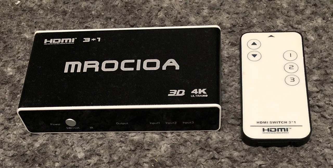 MROCIOA HDMI Switch 3x1 – HDMI-перемикач 3 в 1 із пультом ДК, фото 1
