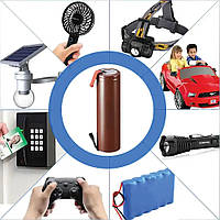 Акумулятор 18650 для паяння, 2000 мАг, Коричневий, акумуляторна батарея 18650, li ion акумулятор