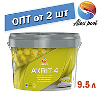 Eskaro Akrit 4 Біла 9,5 л Фарба для стель і стін в приміщеннях з нормальними експлуатаційними вимогами