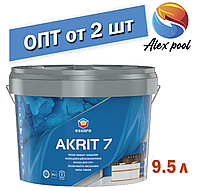 Eskaro Akrit 7 9,5 л - Миється шовково-матова фарба для стін Біла - Шелковоматовая акрилатна фарба