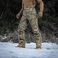 M-Tac зимові теплі вологовідштовхувальні тактичні штани мультикам із мембранної тканини Alpha Pro Primaloft MC