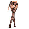 Колготки сіточка з вирізом відкритими стегнами чорного кольору зі стразами імітація панчіх з поясом, фото 2
