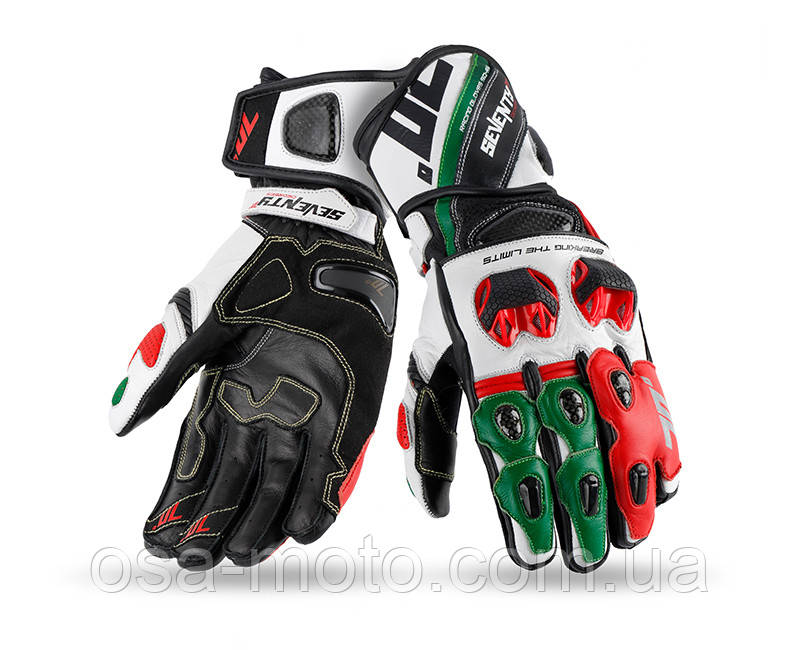 Мотоперчатки Seventy R12 Black Red Green S