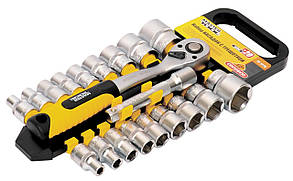 Набір насадок торцевих PROFI CrV 1/2" 8-32 мм, тріскачка 72Т, 20 шт MASTER TOOL 78-1220