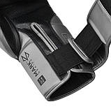 Боксерські рукавиці RDX  MARK PRO SPARRING TRI LIRA 2 SILVER-10 унцій (капа в комплекті), фото 5
