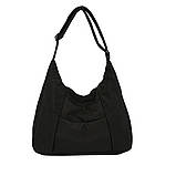 Тканинна велика містка жіноча сумка Хобо чорна Нейлонова Сумка жіноча повсякденна легка, фото 9