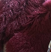 Шкурки лами Відтінок бордового   кольору. Довжина волосся 7-15 см. Розмір одиниці - 5*10 см №2