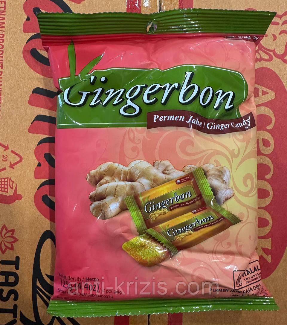 Натуральні імбирні цукерки Gingerbon candy 125 г (Інфезія), фото 1