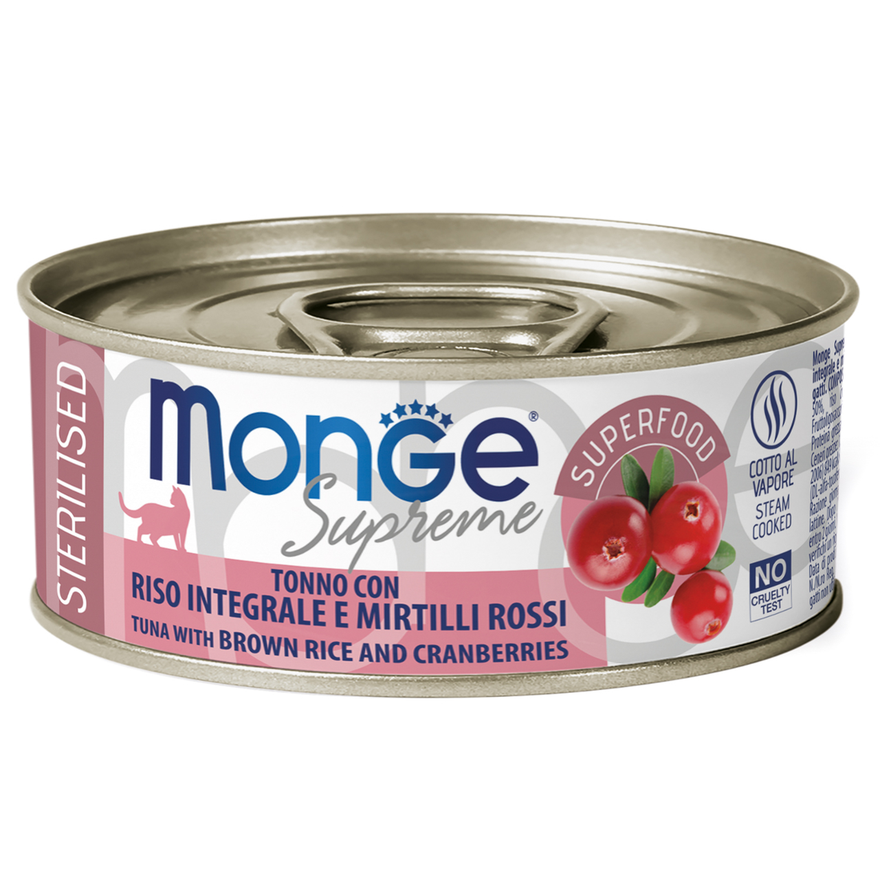 Monge Natural Superpremium Supreme Cat Sterilized Tuna and Cranberr, стерилізований тунець з коричневим рисом і журавлиною - 80 гр