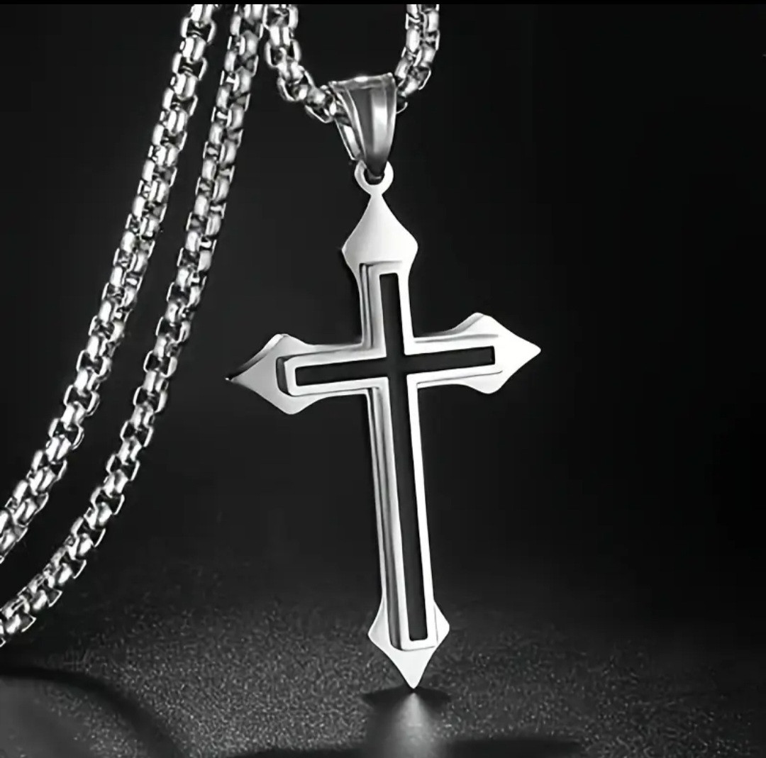 Ланцюжок з хрестом нержавіюча сталь Stainless Steel Медична сталь код 9254