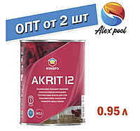 Eskaro Akrit 12 Біла 0,95 л - зносостійка Фарба, що миється, напівматова фарба для стін, вологе прибирання