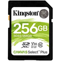 Kingston Canvas Select Plus 256Гб 100R C10 UHS-I U3 V30 Карта пам'яті SDXC