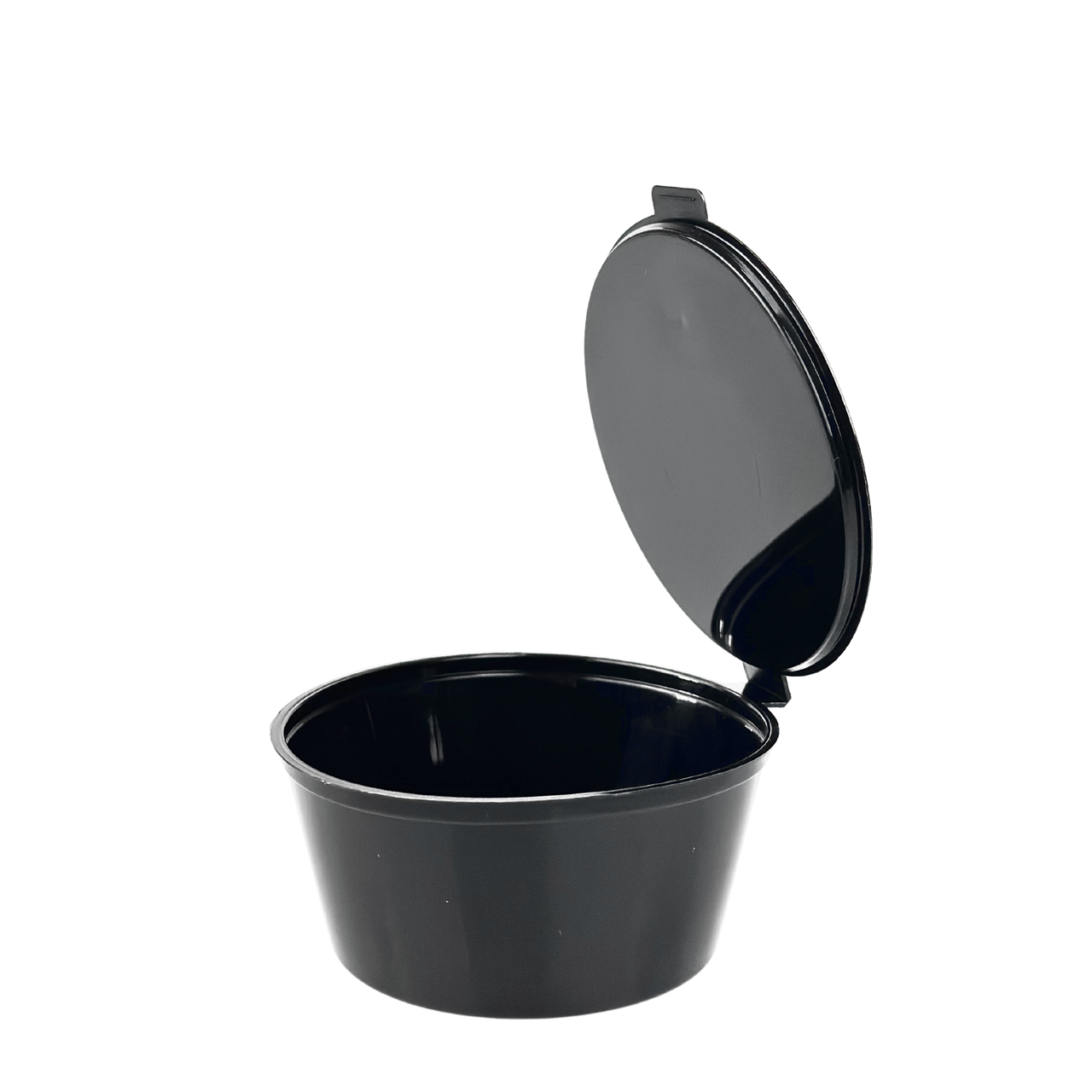 Соусник герметичний 100 мл "Total Black" з кришкою, пластикові соусники