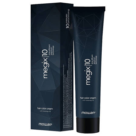 Професійна фарба для волосся з низьким вмістом аміаку Megix10 Mowan 1B синьо-чорний 100 мл, фото 2