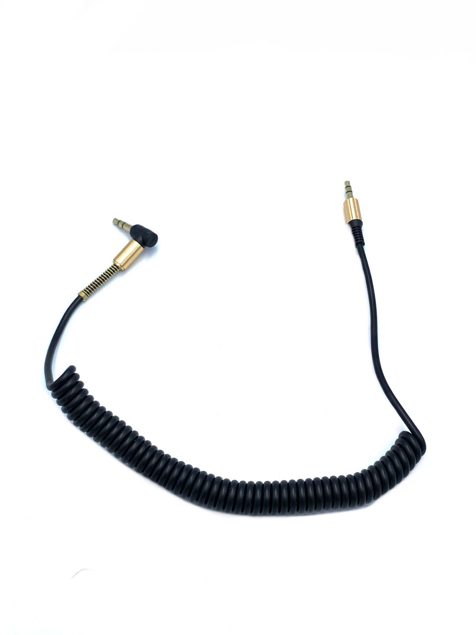 Кабель Аудіо AUX 3.5 jack 1.5м кут 90° Пружина Шнур Стерео (61945) chk