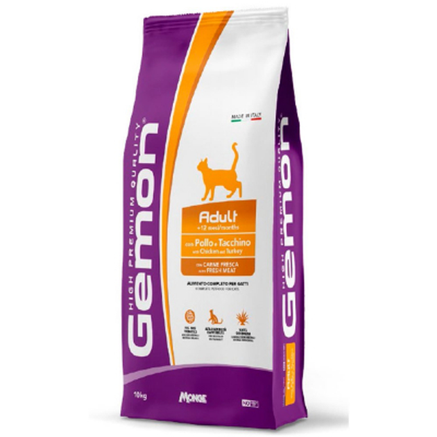 Сухий корм для дорослих кішок GEMON CAT Adult Complete Chicken Turkey курка індичка - 7 кг