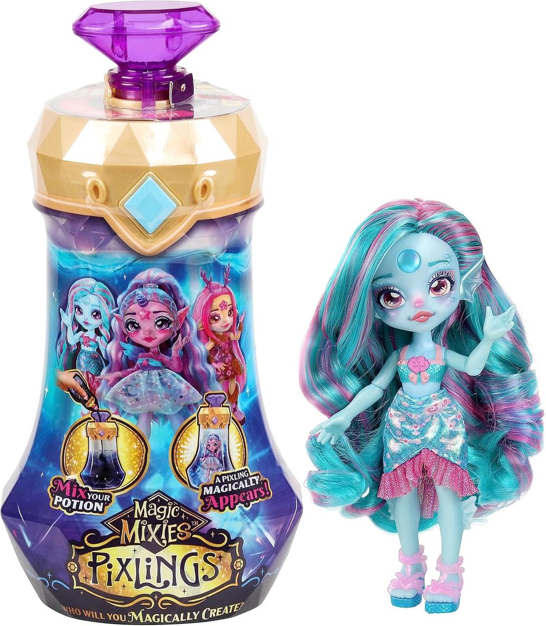 Лялька-сюрприз Magic Mixies Pixlings блакитна Марена голубая русалка.