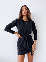 Замшеве коротке жіноче плаття міні з поясом красиве стильне ефектне весна-осінь розміри 42-48