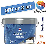 Eskaro Akrit 7 TR 2,7 л Миється шовково-матова фарба для стін Безбарвна - Шелковоматовая акрилатна фарби