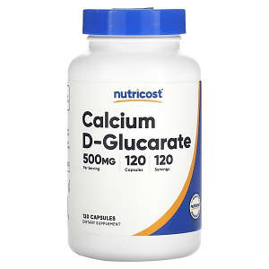 D-глюкарат кальцію Nutricost Calcium D-Glucarate 500 мг 120 капс.