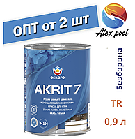 Eskaro Akrit 7 TR 0,9 л Миється шовково-матова фарба для стін Безбарвна - Шелковоматовая акрилатна фарби