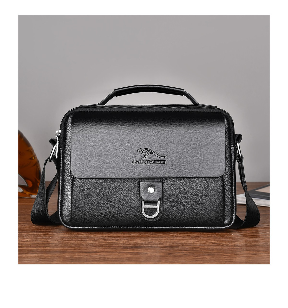 Чоловіча сумка Kangaroo ділова чорна, фото 1